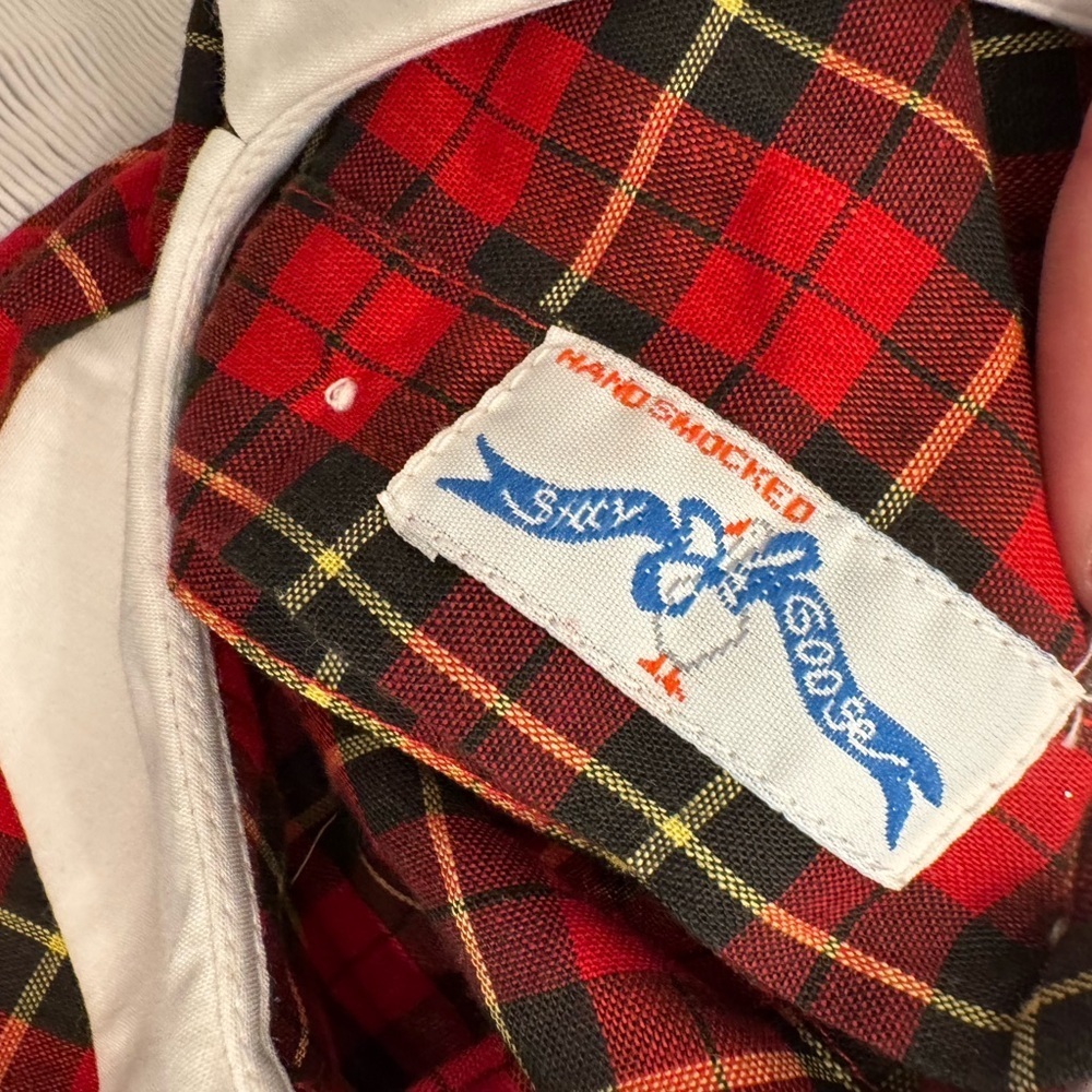 Silly Goose Handsmocked Plaid Duck Girl’s Toddler Dress Autumn Smocked - Picture 8 of 9